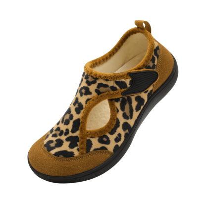 Leopard Print Diabetic Slippers – Stylish Comfort with Secure Fit - Cloud Cushion Slides