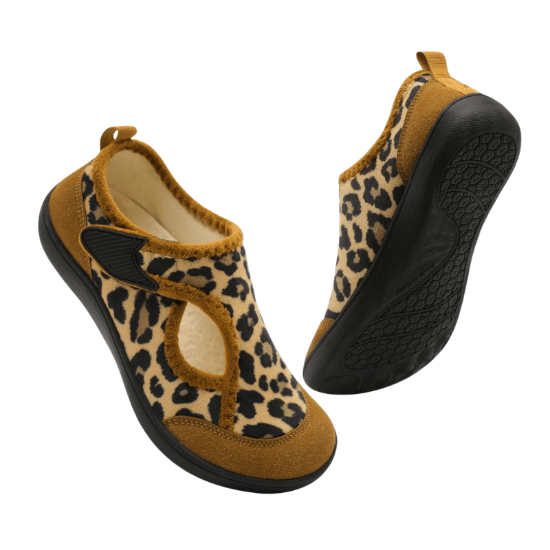 Leopard Print Diabetic Slippers – Stylish Comfort with Secure Fit - Cloud Cushion Slides