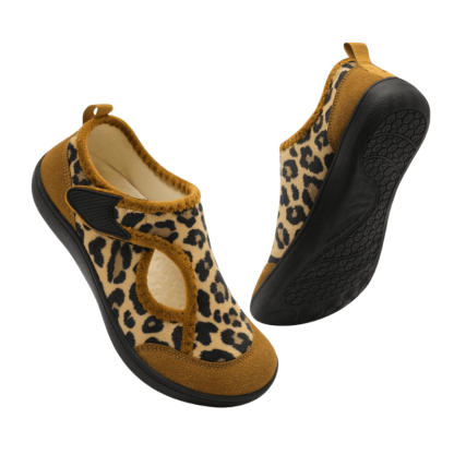 Leopard Print Diabetic Slippers – Stylish Comfort with Secure Fit - Cloud Cushion Slides