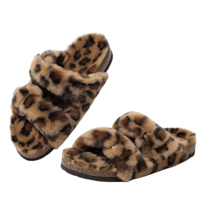Leopard Print Adjustable Slippers – Bold Style with Cozy Comfort - Cloud Cushion Slides