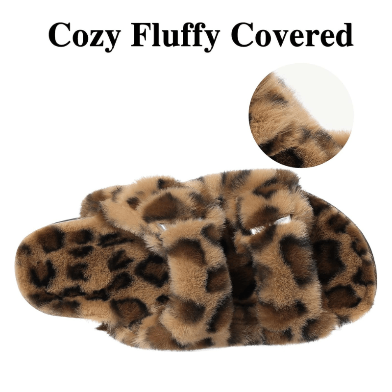 Leopard Print Adjustable Slippers – Bold Style with Cozy Comfort - Cloud Cushion Slides