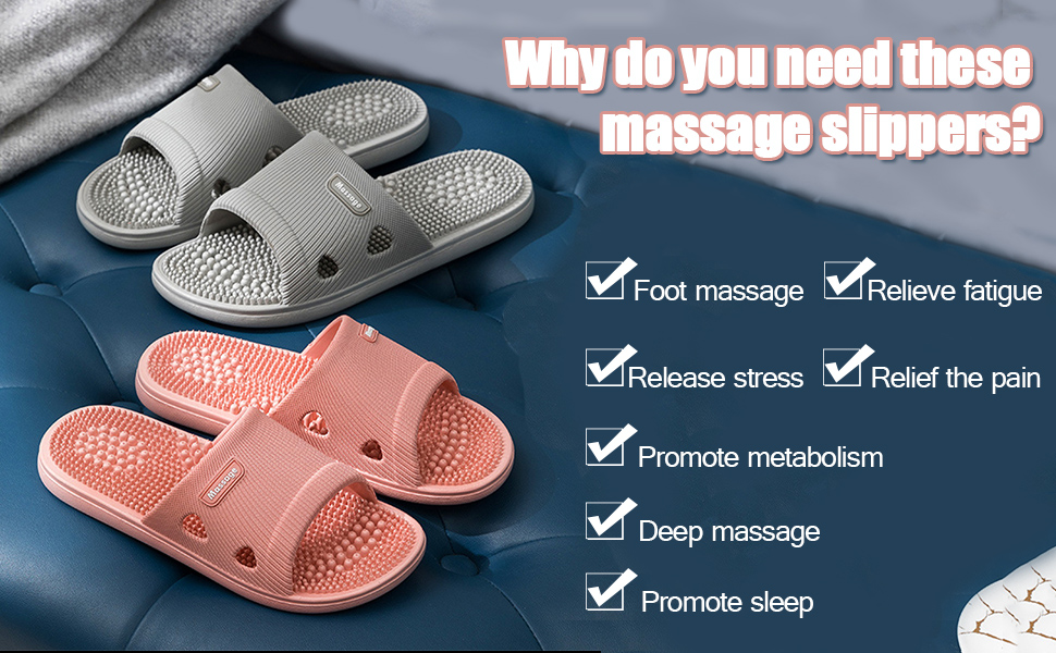 Acupressure Massaging Slippers – Relieve Foot Pressure - Cloud Cushion Slides