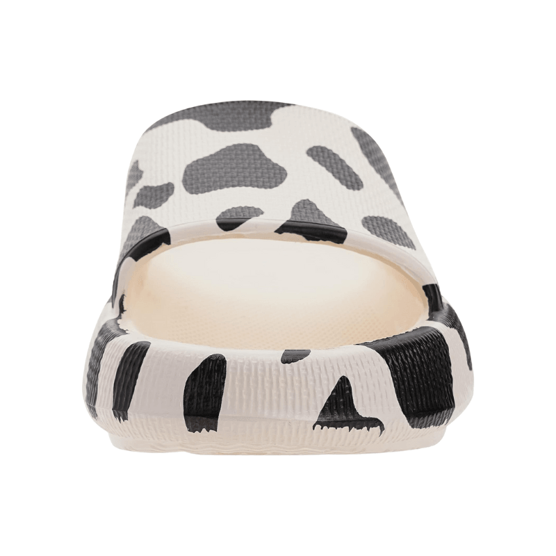 Minimalist Cow Print Toe Slippers – Stylish and Cushioned Fit - Cloud Cushion Slides