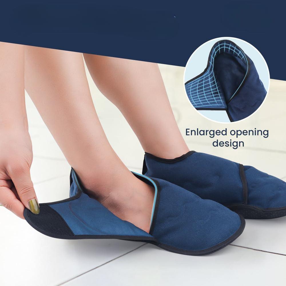 Gel Infused Slippers - Cold and Heat Therapy Adjustable Fit - Cloud Cushion Slides
