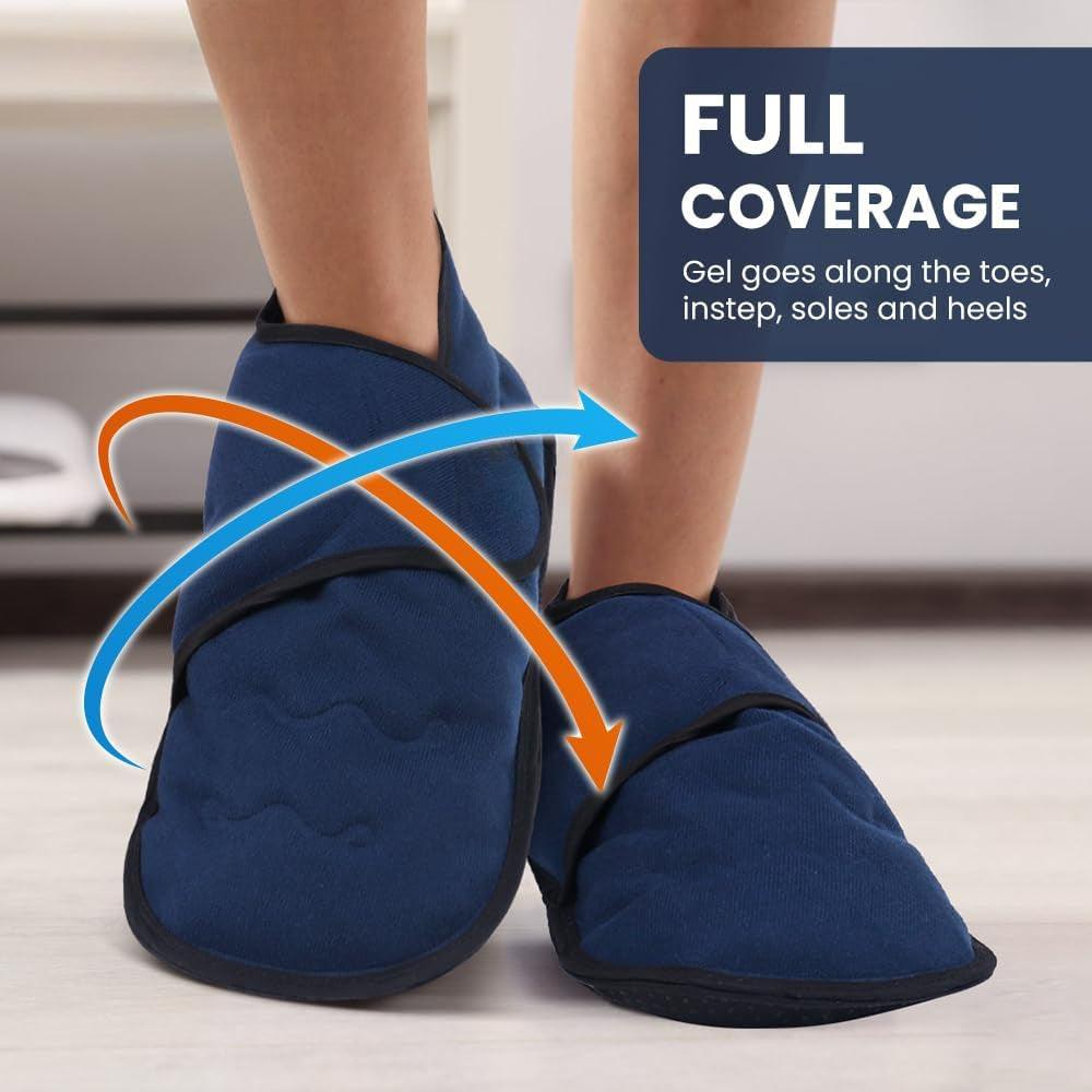 Gel Infused Slippers - Cold and Heat Therapy Adjustable Fit - Cloud Cushion Slides