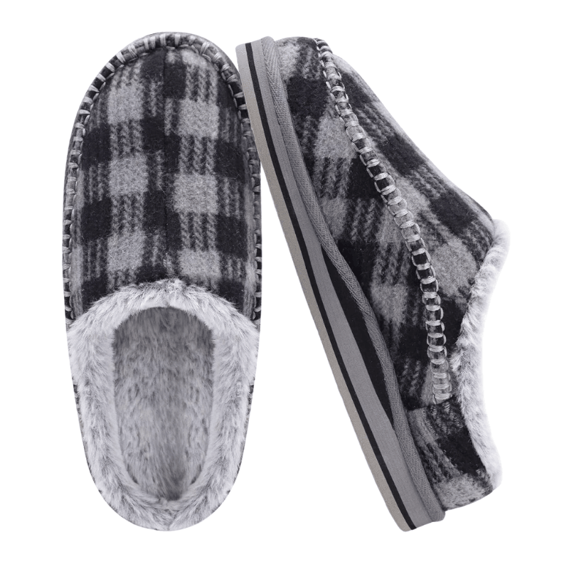 Plaid Orthopedic Slippers – Supportive, Cozy Footwear