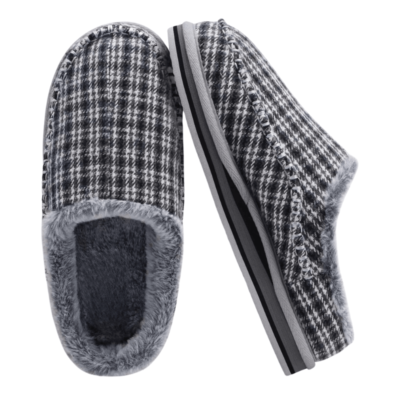 Plaid Orthopedic Slippers – Supportive, Cozy Footwear
