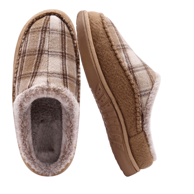Plaid Orthopedic Slippers – Supportive, Cozy Footwear
