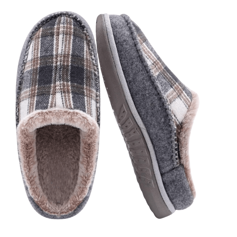 Plaid Orthopedic Slippers – Supportive, Cozy Footwear