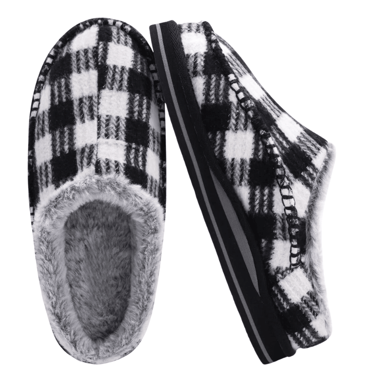 Plaid Orthopedic Slippers – Supportive, Cozy Footwear