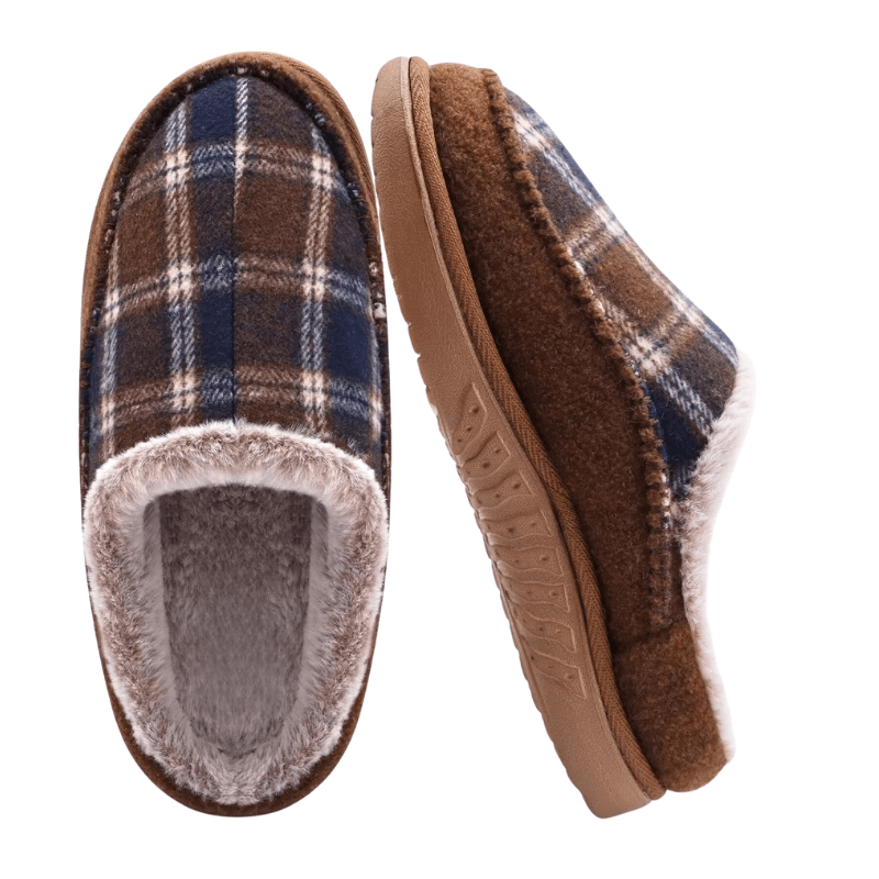 Plaid Orthopedic Slippers – Supportive, Cozy Footwear