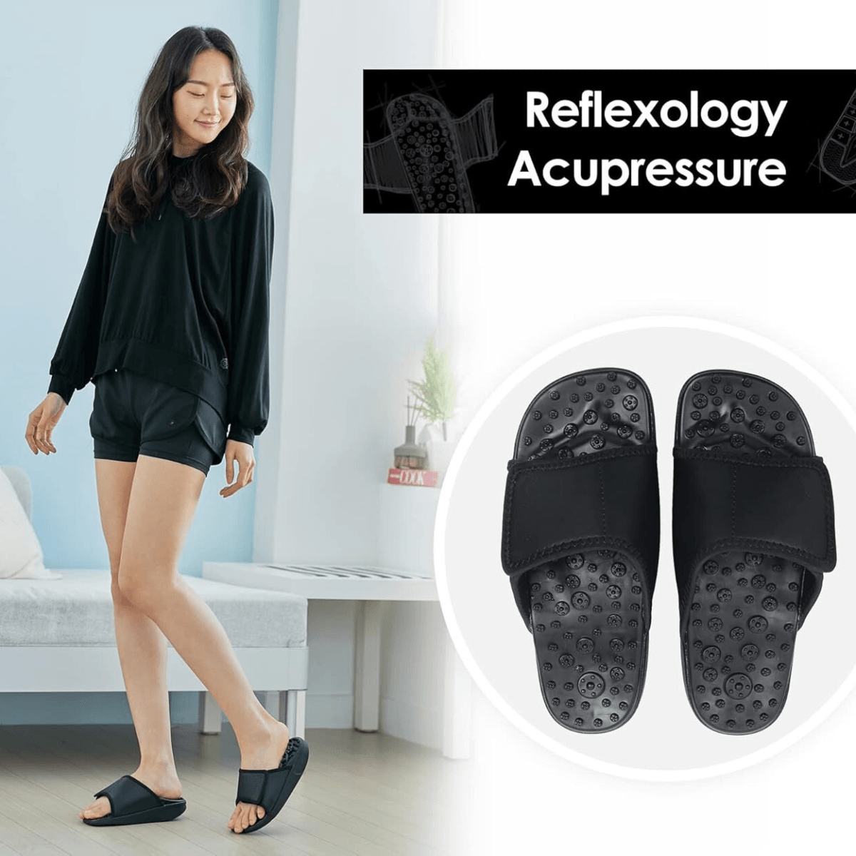 Reflexology Massage Slippers – Deep Acupressure Tissue Stress Relief - Cloud Cushion Slides
