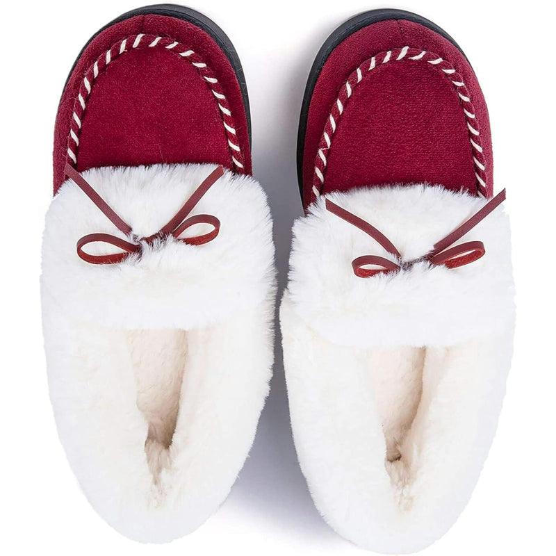 Heated Slippers - Trapper Moc Fuzzy Memory Foam For Warmth - Cloud Cushion Slides