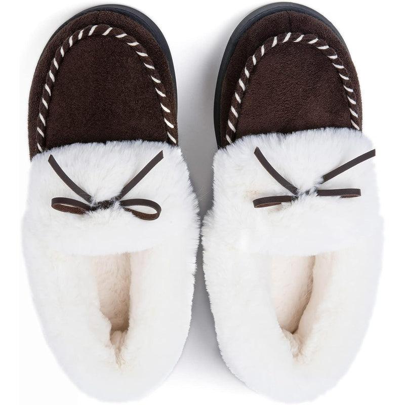Heated Slippers - Trapper Moc Fuzzy Memory Foam For Warmth - Cloud Cushion Slides