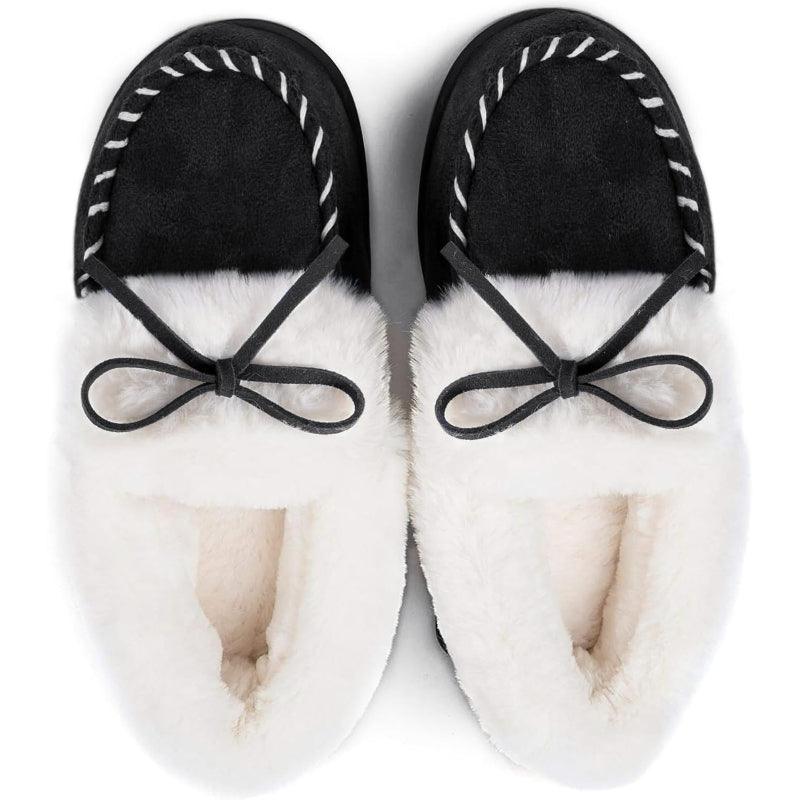 Heated Slippers - Trapper Moc Fuzzy Memory Foam For Warmth - Cloud Cushion Slides