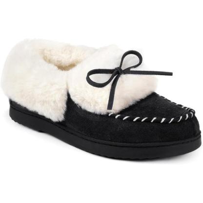 Heated Slippers - Trapper Moc Fuzzy Memory Foam For Warmth - Cloud Cushion Slides