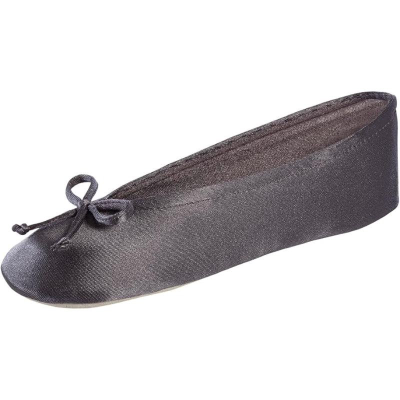 Indoor Satin Ballet Flats With Bow