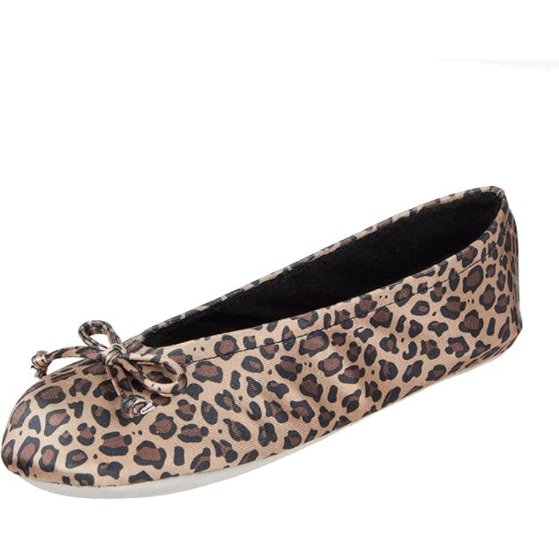 Indoor Satin Ballet Flats With Bow