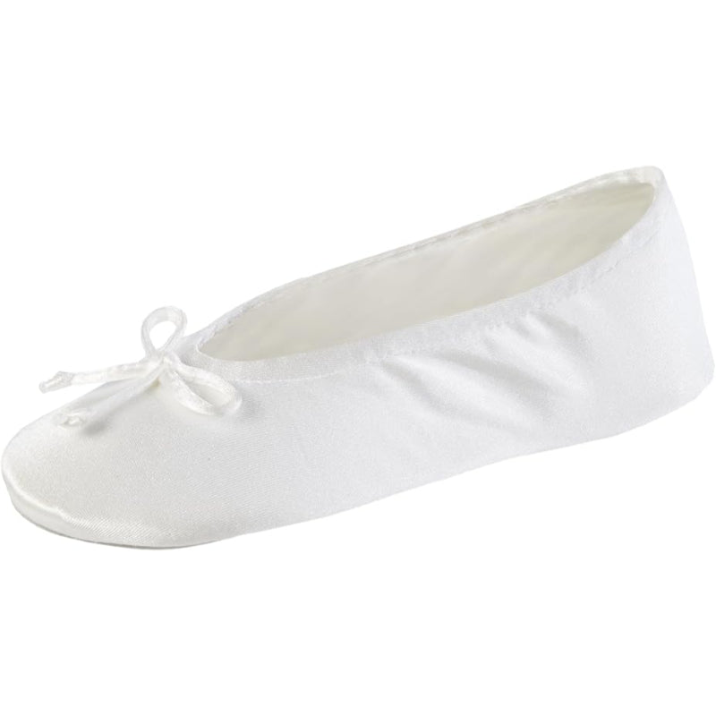 Indoor Satin Ballet Flats With Bow