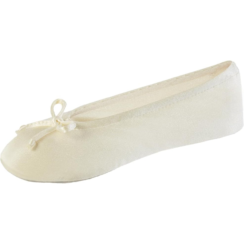 Indoor Satin Ballet Flats With Bow