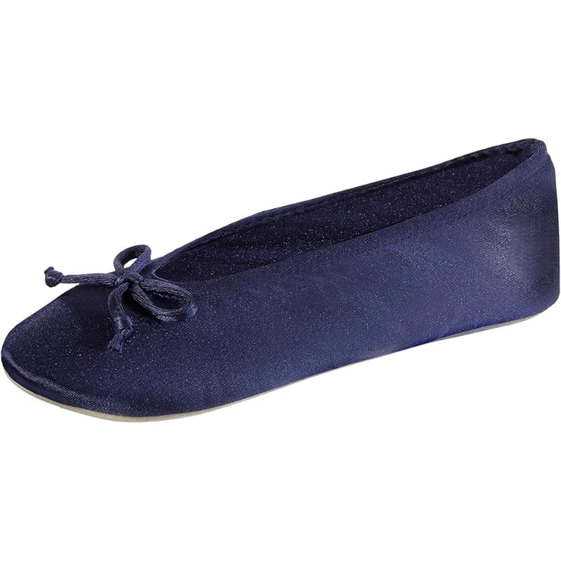Indoor Satin Ballet Flats With Bow