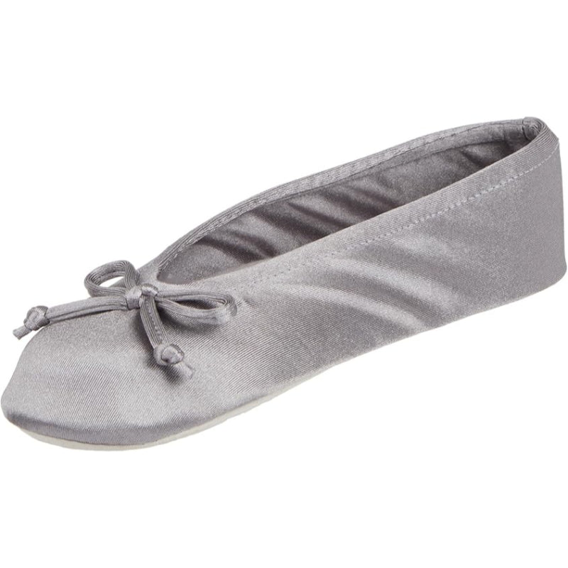 Indoor Satin Ballet Flats With Bow