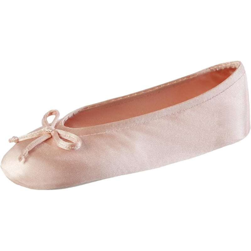 Indoor Satin Ballet Flats With Bow