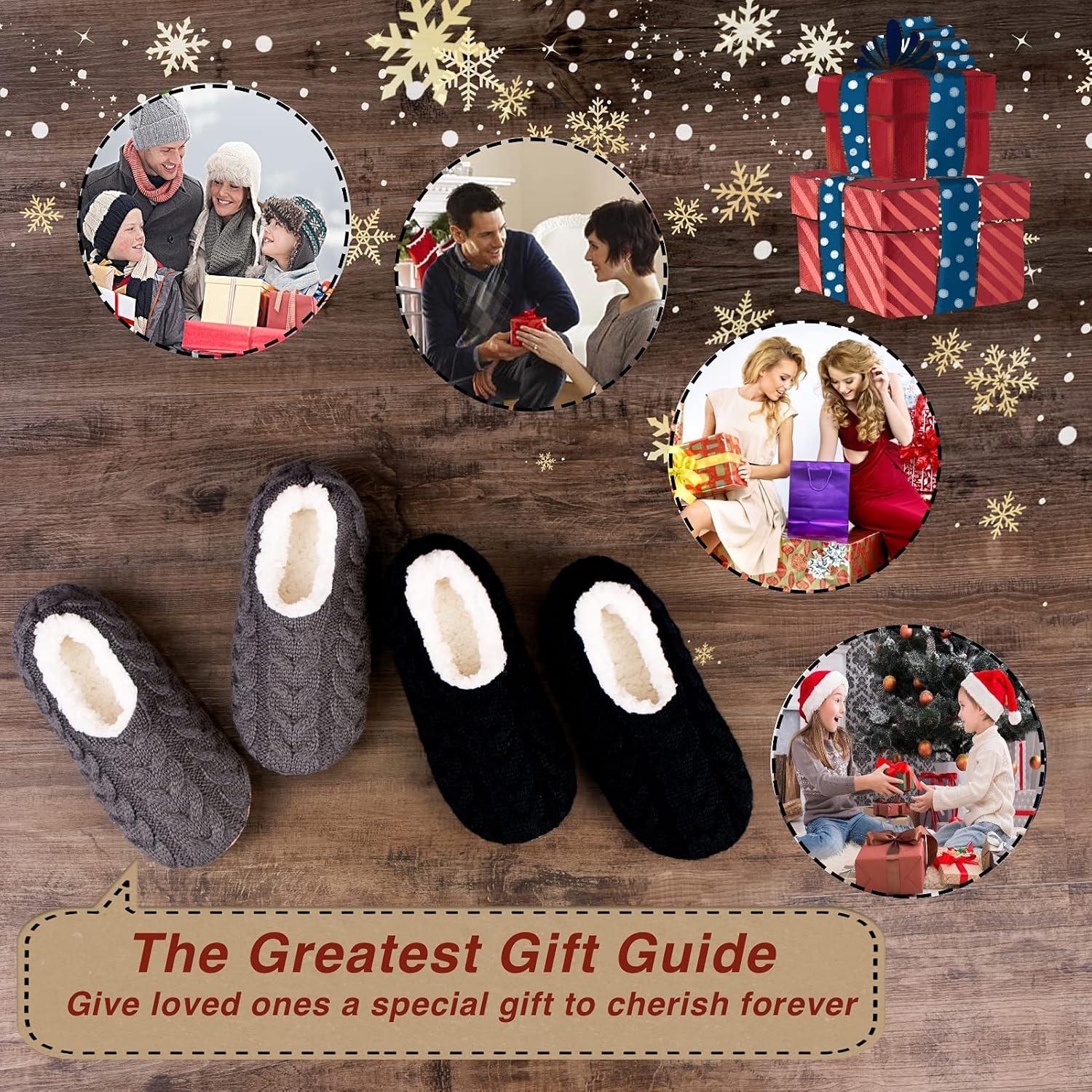 2 Pack Cable Knit Anti Skid – Warmth and Secure Fit - Cloud Cushion Slides