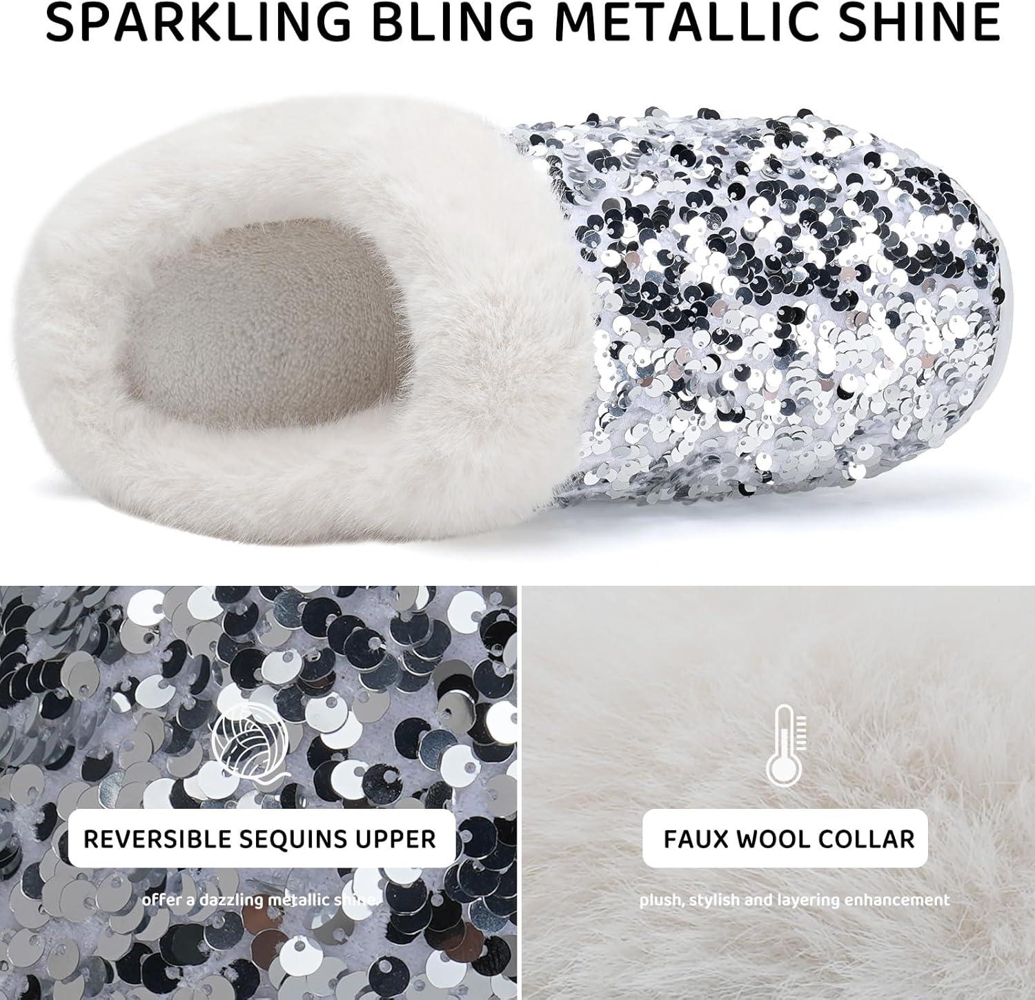 Sequins House Anti Skid Slippers – Sparkle and Stability Indoors - Cloud Cushion Slides