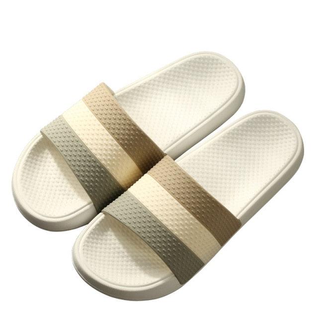 Dual Tone Striped Slippers