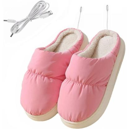 USB Heated Slippers – Warm, Cozy, and Rechargeable Footwear - Cloud Cushion Slides