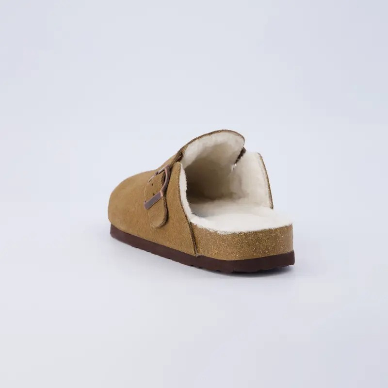 Womens Hana Genuine Suede Clog - Soft Fur Lining