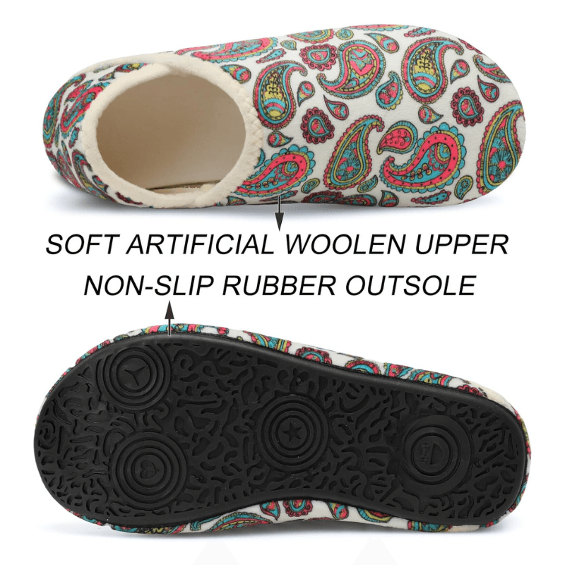 Paisley Indoor Slippers &ndash; Soft and Cozy Footwear for Home - Cloud Cushion Slides
