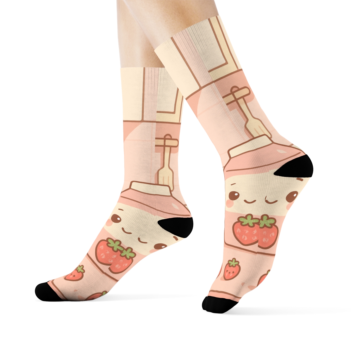 Strawberry Milk Carton Buddies comfortable cotton socks