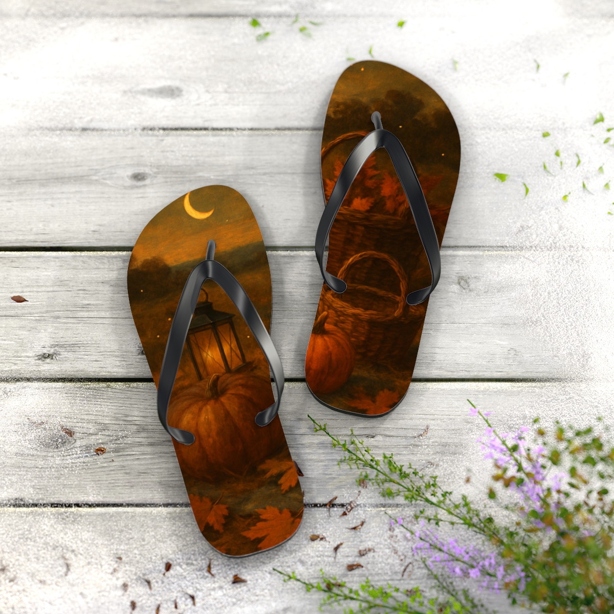 Twilight Harvest Glow Flip Flops