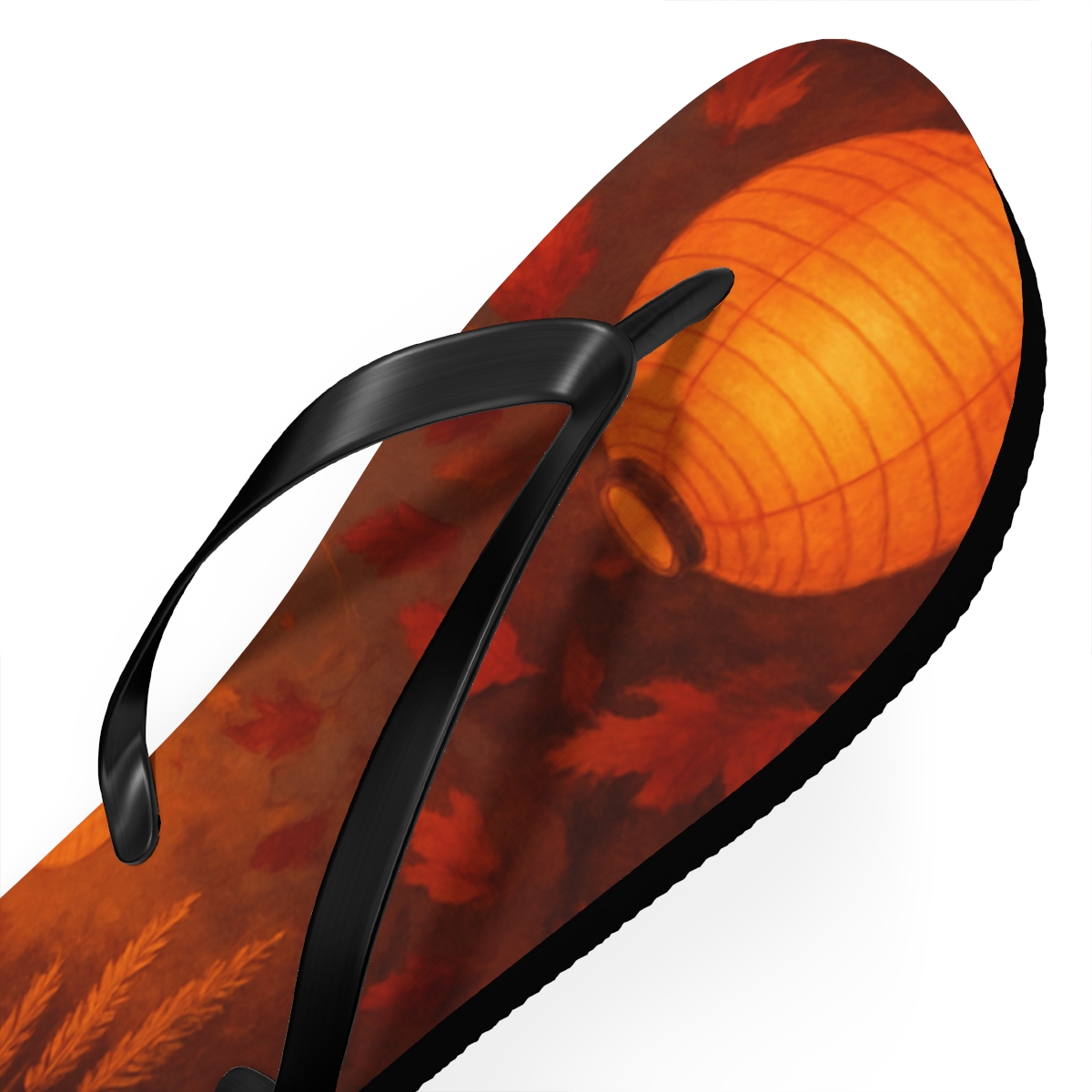 Autumn Lantern Harvest Glow designer logo flip flops