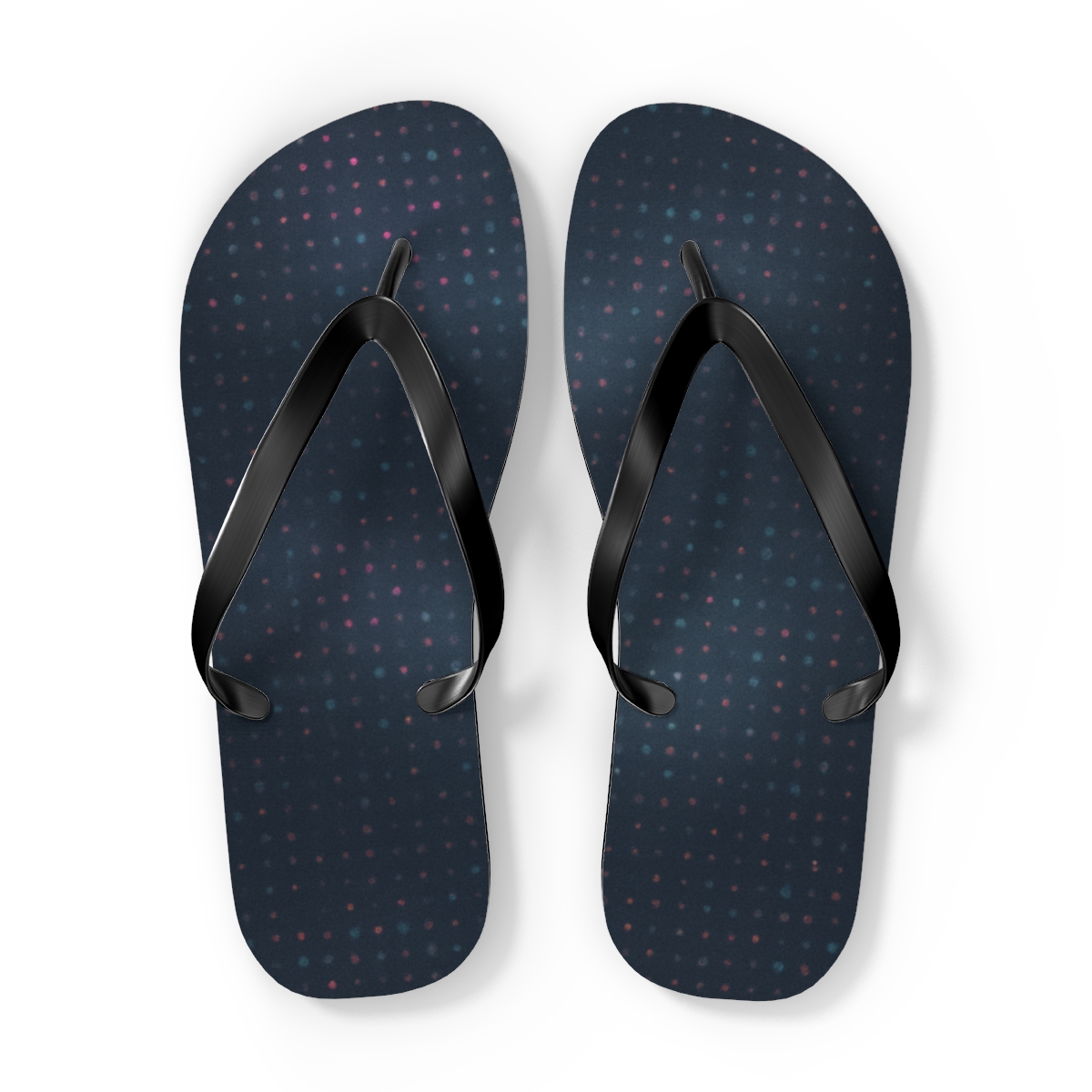 Nebula Particle Grid Drift trendy printed flip flops