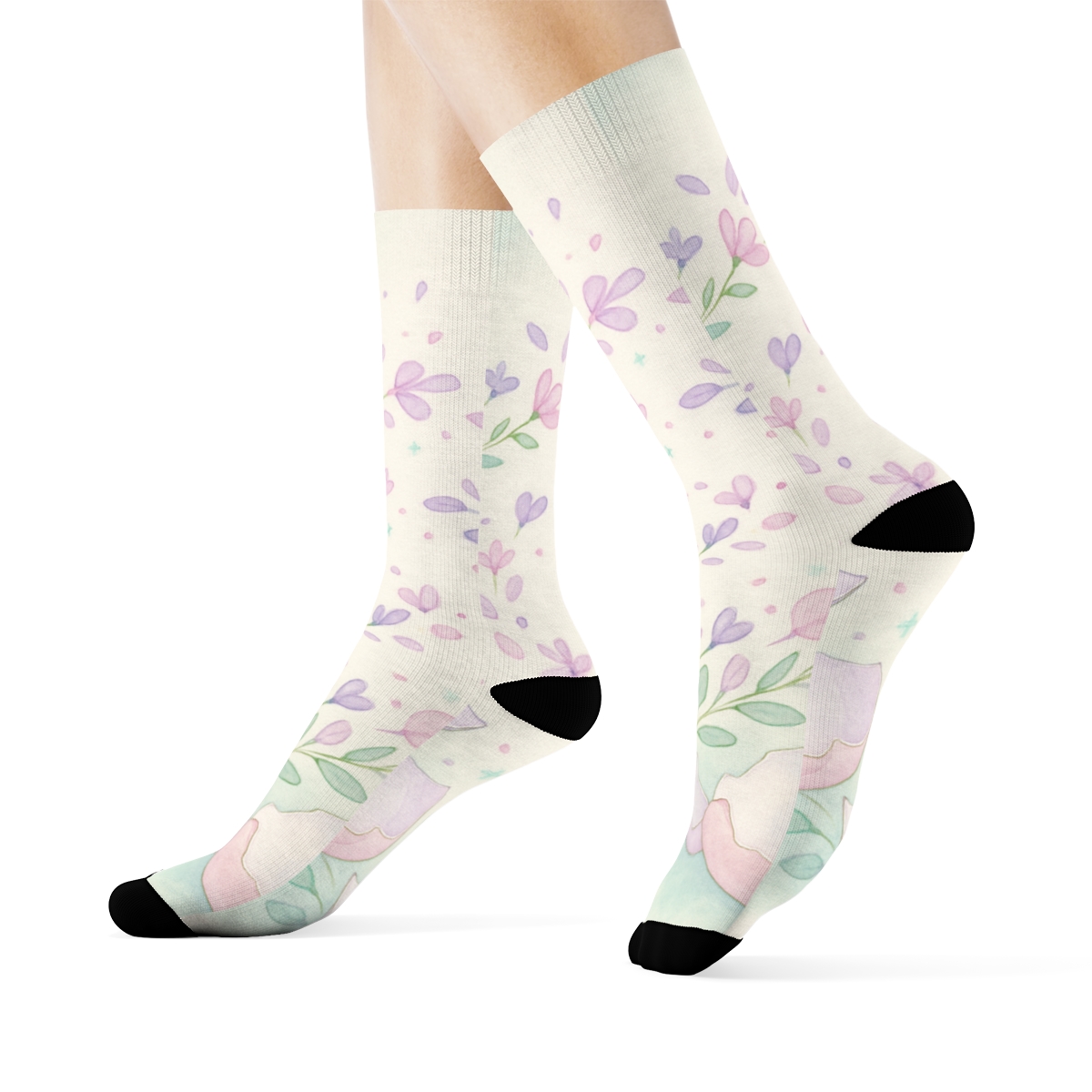 Spring Eggshell Nebula Bloom stylish patterned socks