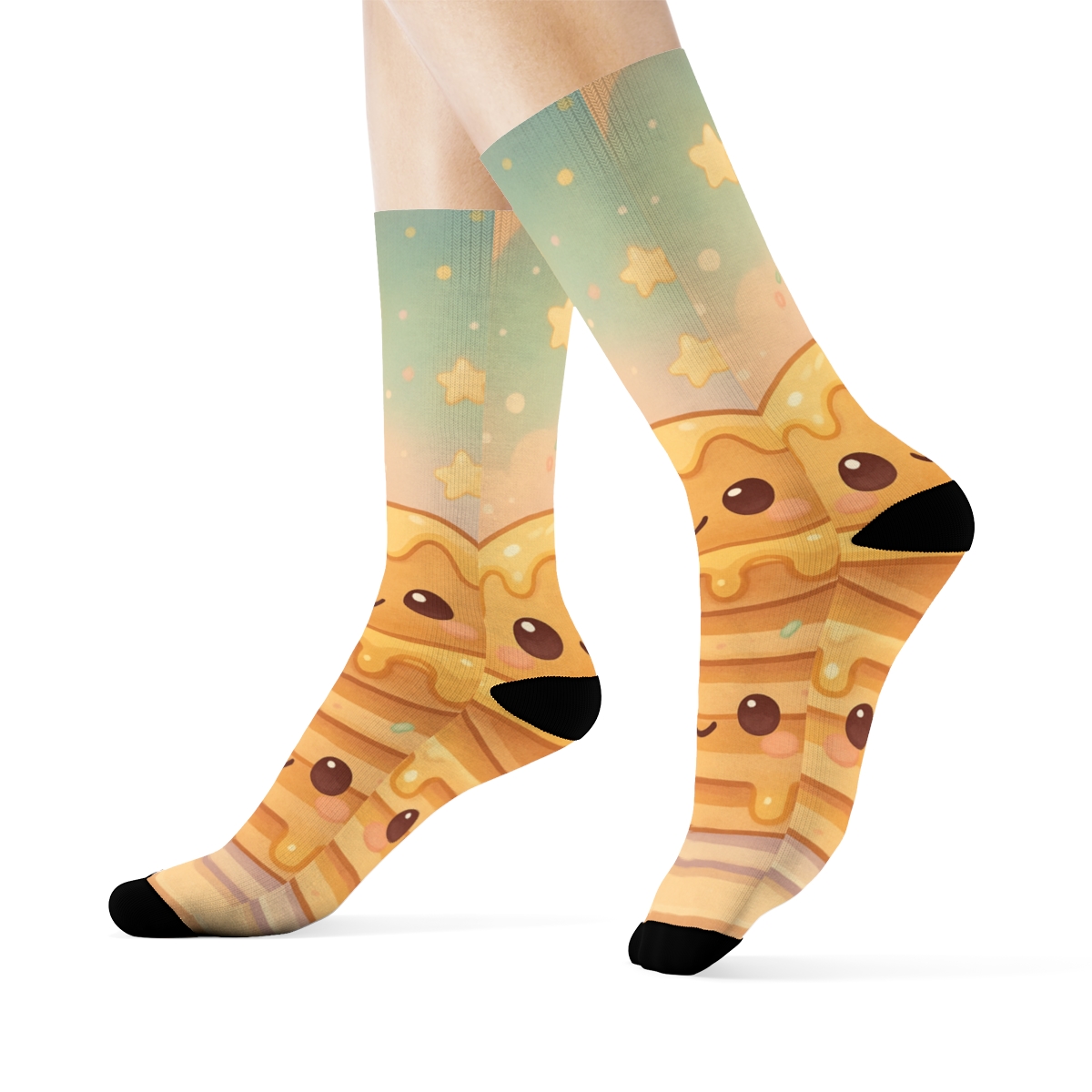 Pastel Pancake Planet Party personalized cozy socks