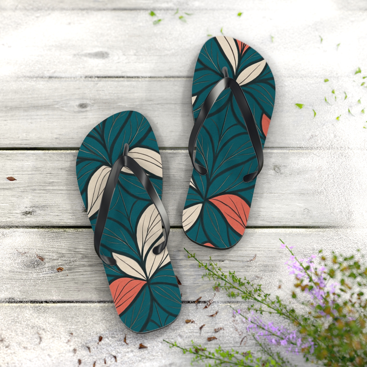 Orchid Vein Interlace custom flip flops