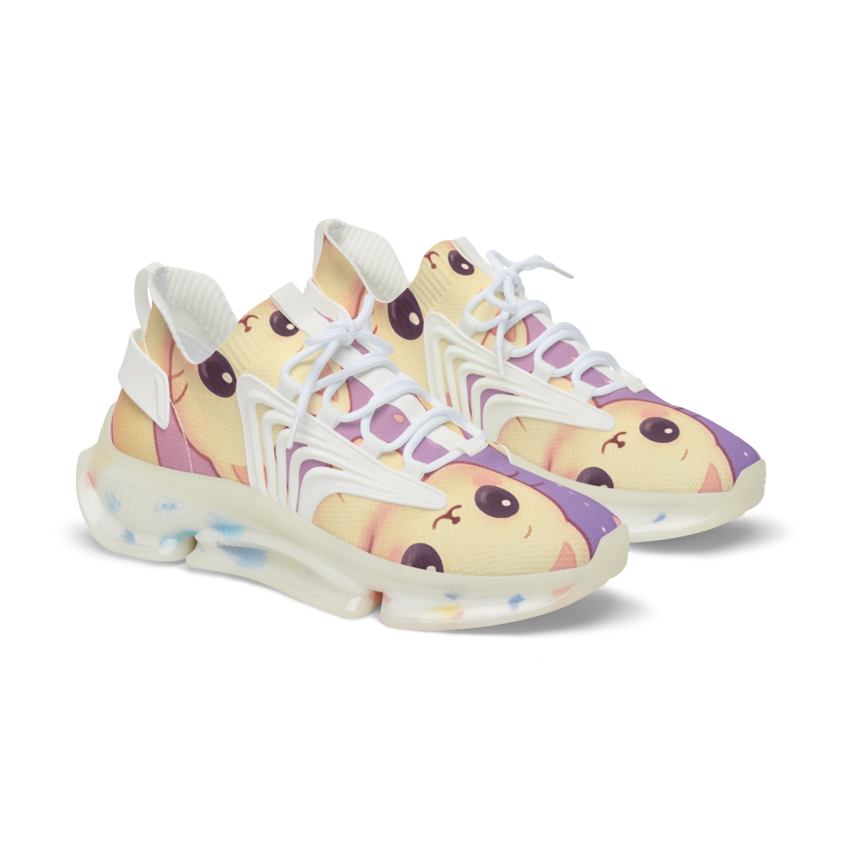 Cotton Candy Moon Kittens unique printed sneakers