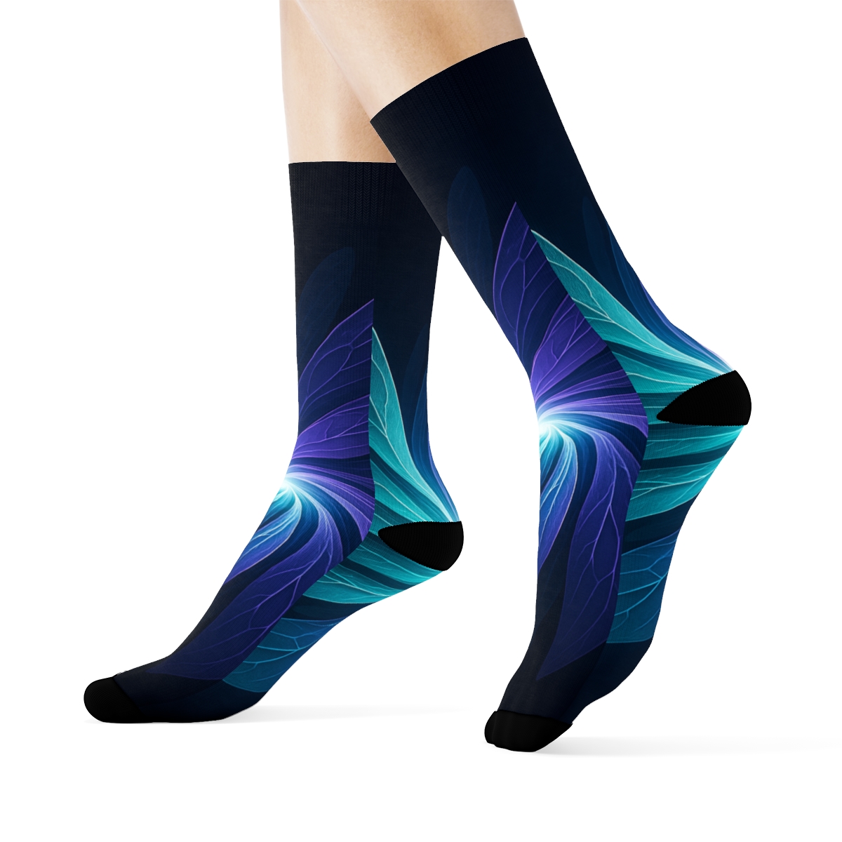 Iridescent Whirl Of The Dragonfly designer logo socks