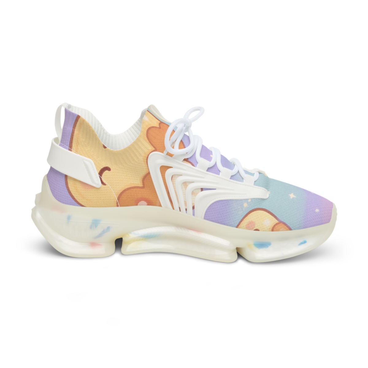 Pastel Planet Pudding Parade personalized athletic sneakers