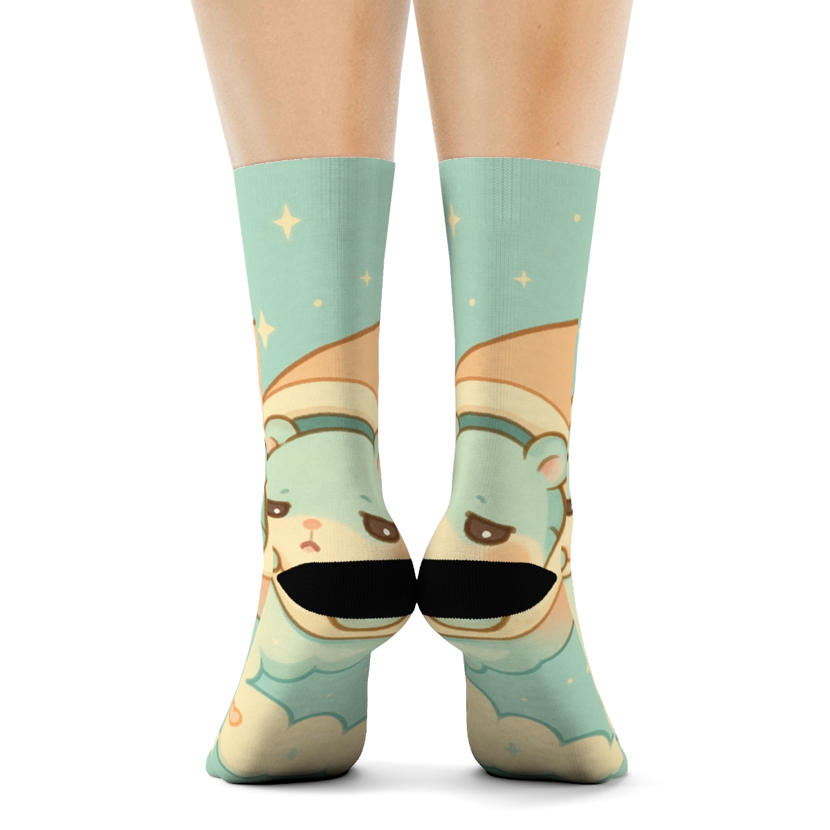 Pastel Comet Sleepy Hamster warm winter socks