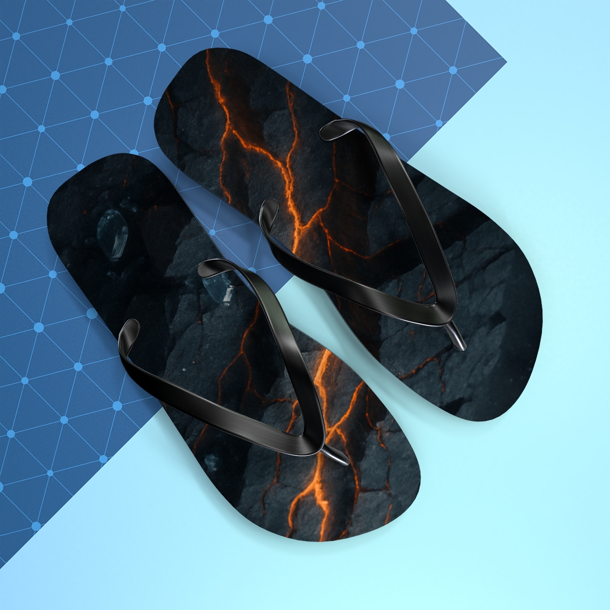 Basalt Vein Luminescence trendy printed flip flops