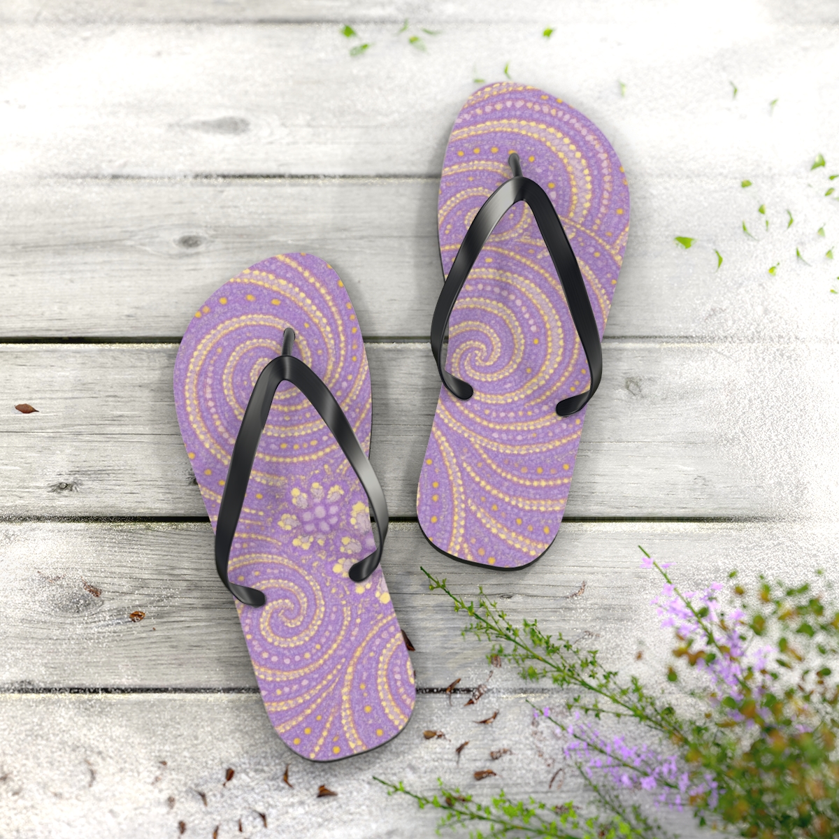 Spiral Puncta Mosaic soft sole flip flops