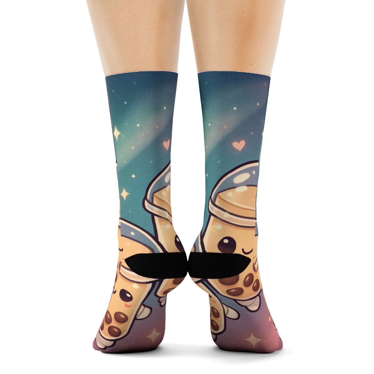 Starlight Bubble Tea Astronauts unique printed socks