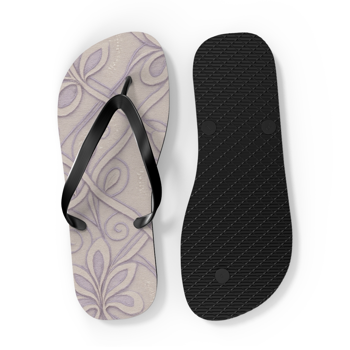 Orchid Ribbon Lattice personalized beach flip flops