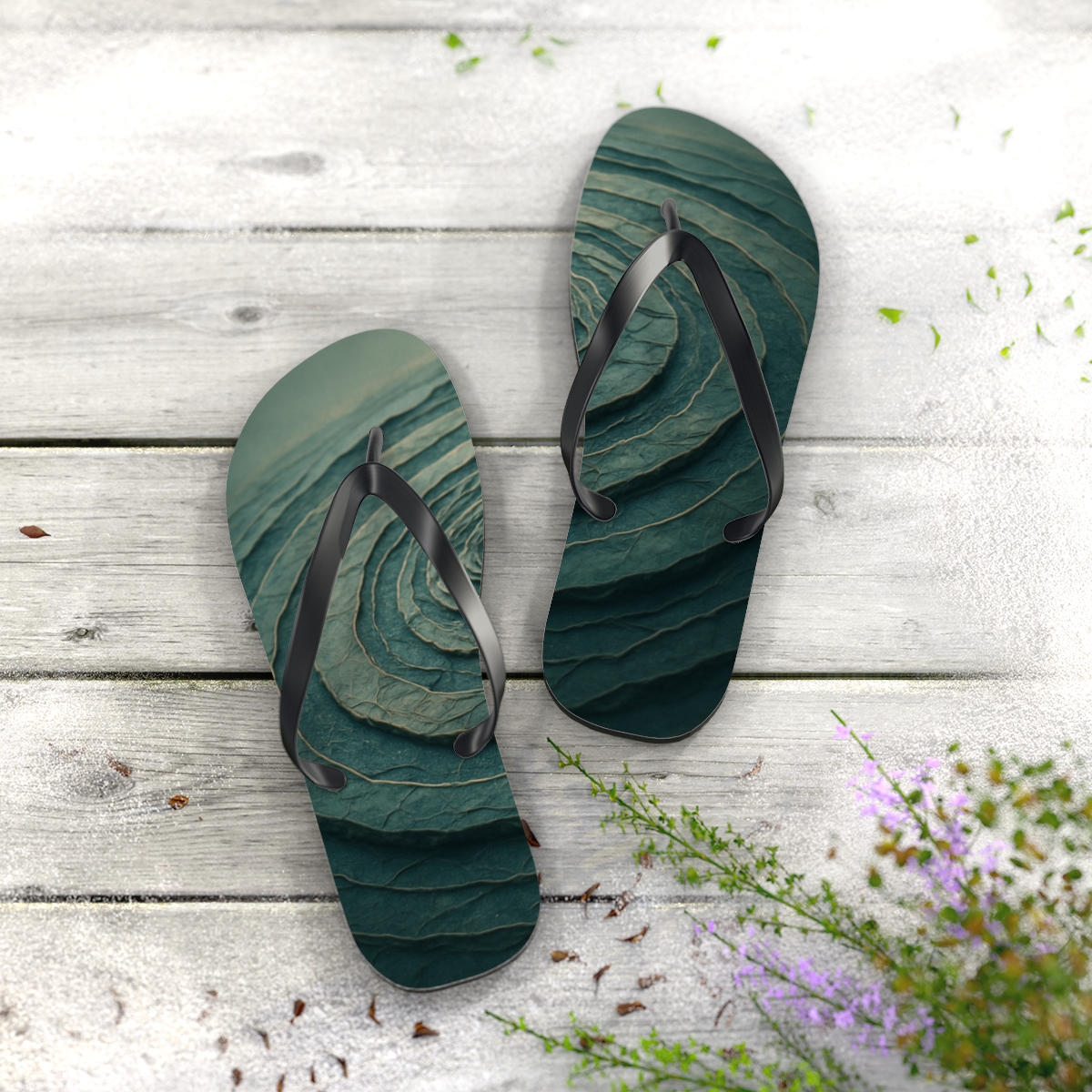 Strata Echo Mandala colorful rubber flip flops