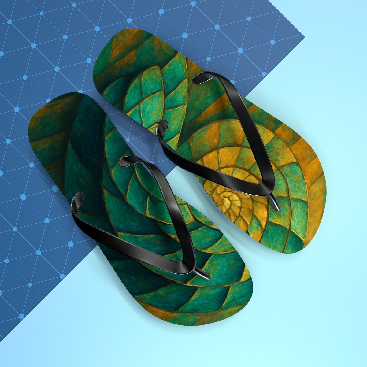 Golden Spiral Shores Flip Flops